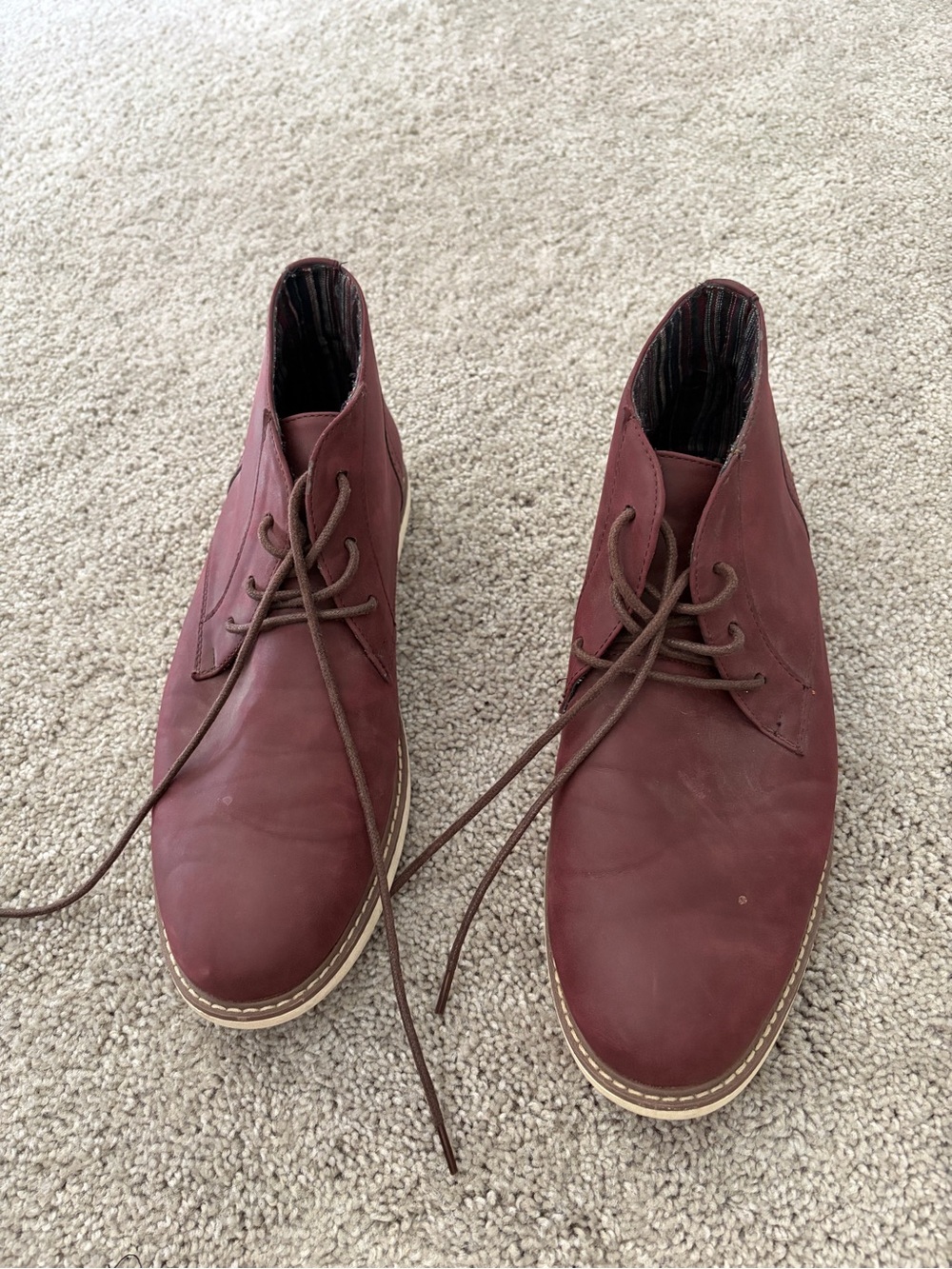 Muk Luks Men's Burgundy Lace-Up Chukka Boots